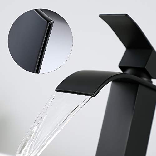 CECIPA Grifo Lavabo Negro Grifo Lavabo Cascada Mezclador de Baño Sólido Grifo de Super Calidad (Negro) …