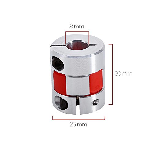 Cejilla de acoplamiento de ciruelo, abrazadera flexible, forma de ciruela, acoplador elástico de 8 × 10 mm, eje de acoplamiento de aluminio para motor paso a paso