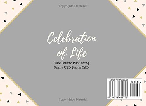 Celebration of Life: Guest Book, Confetti Grey & Gold, Memorial Guest Book & Funeral Guest Book, Wake, Condolence Book, Church, Memorial Service (Elite Guest Book)