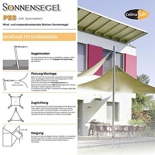 CelinaSun Toldo con protección Solar para jardín y balcón PES Poliéster hidrófugo Triángulo 4,6 x 4,6 x 4,6 m Verde