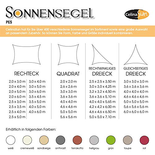 CelinaSun Toldo con protección Solar para jardín y balcón PES Poliéster hidrófugo Triángulo 5,6 x 5,6 x 5,6 m Blanco Crema