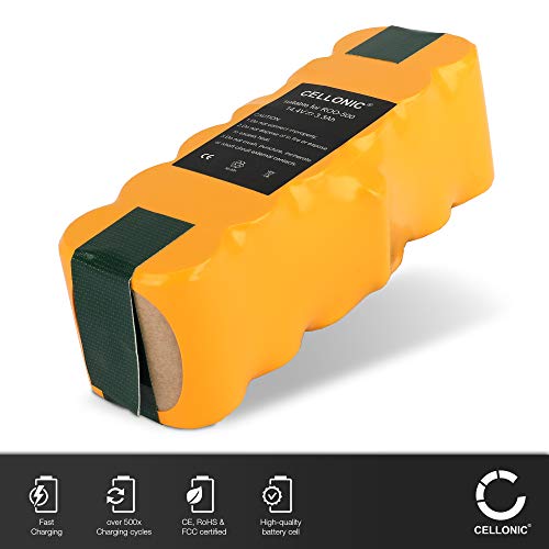 CELLONIC® Batería Premium (14.4V, 3300mAh, NiMH) Compatible con iRobot Roomba 800,870,871,880,780,770,620,650,620,565,530,500,520,550-11702, VAC-500NMH-33 Repuesto