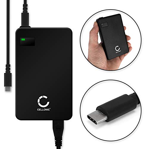 CELLONIC® Fuente de alimentacion USB Tipo C 60W con 2 Salidas y Entrega de Potencia Compatible con un portátil Notebook, Smartphone, Tablet, 60 Vatios 5V-20V 2A 3A, Adaptador de Viaje, 2.0 PD