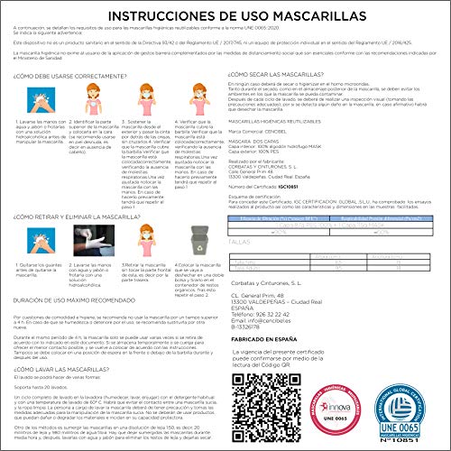 Cencibel Smart Casual Mascarilla Bandera de España Marino (Adulto)