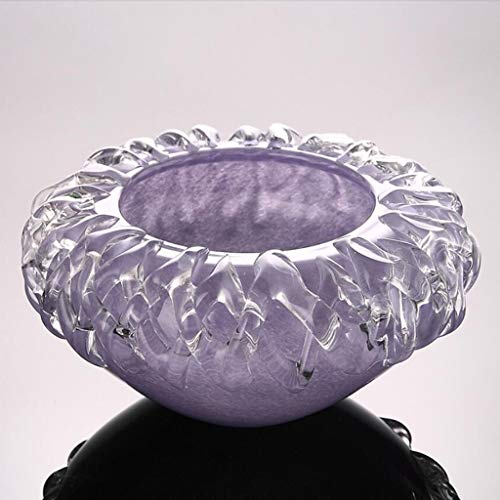 Cenicero Living Home Purple Glass Glass Creativo Moda Personalidad Regalo práctico Presente Soplado a Mano Modelado Moldeado Único Diámetro Agradable y Generoso 21cm Alto 11cm