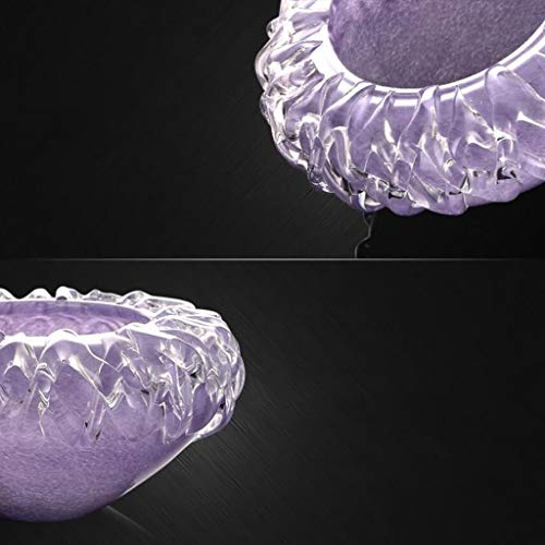 Cenicero Living Home Purple Glass Glass Creativo Moda Personalidad Regalo práctico Presente Soplado a Mano Modelado Moldeado Único Diámetro Agradable y Generoso 21cm Alto 11cm