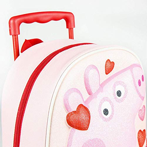 Cerdá, Mochila con Ruedas Infantil 3D Peppa Pig-Licencia Oficial Nickelodeon Unisex niños, Multicolor, 260X310X100MM