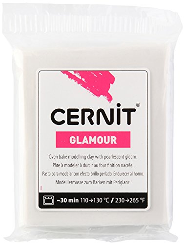 Cernit Acrilla Glamour 56g, Blanco, 7x5.5x1.5 cm