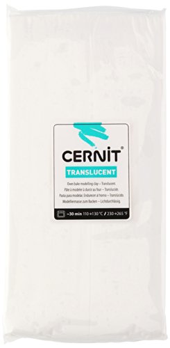 Cernit - Arcilla polimérica (500 g), color blanco translúcido