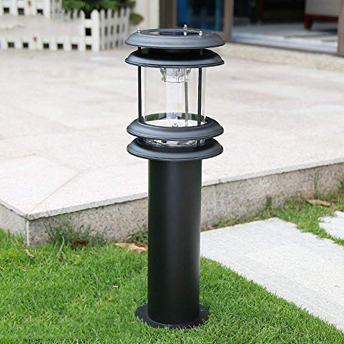 Césped para Exteriores Bolardo Redondo Solar Luz LED para pilares Impermeable IP54 Cuadrado Comunidad Pasillo Decoración Villa Patio Hierro Fundido Acrílico Forma lámpara Columna Poste Linterna