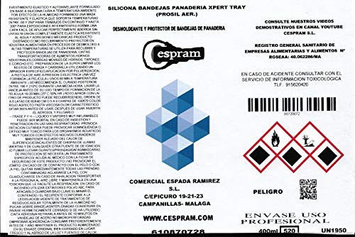 CESPRAM- Desmoldeante y protector de bandejas de panaderia,silicona alimentaría .Prosil aer, 520 cc. (1)