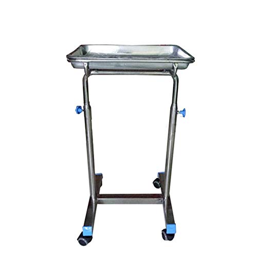 Cesta médica Equipo Médico Ajustable autoservicio con Bandeja quirúrgica, Carro elevable Utilidad de Acero Inoxidable con la Rueda del balanceo, for el Hospital/salón de Belleza