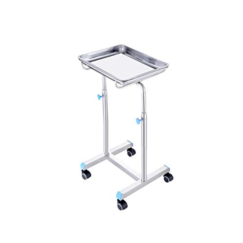 Cesta médica Equipo Médico Ajustable autoservicio con Bandeja quirúrgica, Carro elevable Utilidad de Acero Inoxidable con la Rueda del balanceo, for el Hospital/salón de Belleza