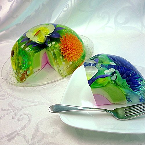 CFtrum 10PCS 3D Jelly Gelatina Herramientas del Arte Conjunto de Torta de la Flor del Acero Inoxidable Agujas Incluye Jeringa