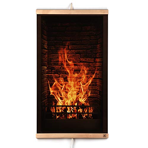 CG HOME Calefacción por Infrarrojos Calefacción de Pared Cuadro de Chimenea - Placa Calefactora de Pared Eléctrica 230V 430W. Eficiencia Energética - Calentamiento Rápido Flexible - Seguro.