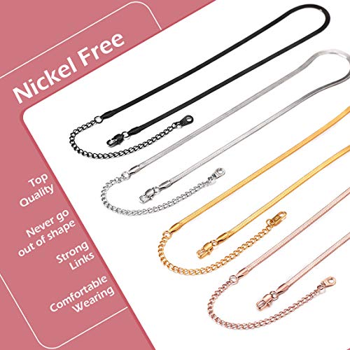 ChainsPro Cadenas Básicas Planas de Serpientes Mesh Joyería Simple Moderno Acero Inoxidable Decoración Cuello Magic Italia Gargantillas Modernas Magica 3mm Fino