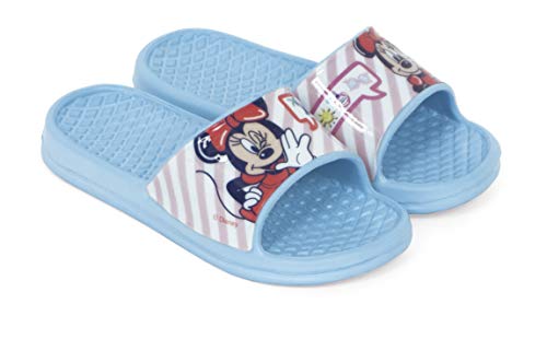 Chanclas Minnie Mouse para Playa o Piscina - Flip-Flop Minnie Mouse Disney para niñas (Aguamarina, 30)