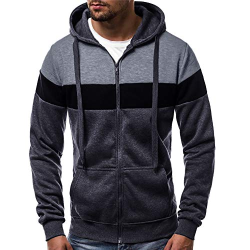 Chaquetas hombre invierno,ZARLLE chaquetas moto hombre ropa hombre blusa superior del cremallera Otoño Invierno Ocio Deportes Cardigan Sudaderas de Algodón hombre baratas chaquetas y abrigos