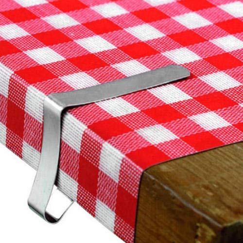 Cheeroyal Pinzas para Mantel, Clips de Mesa de Picnic Flexibles, Acero Inoxidable, Abrazaderas para Mantel, Soportes para Ropa de Mesa, Ideal para picnics marquesinas y Bodas, 12pcs