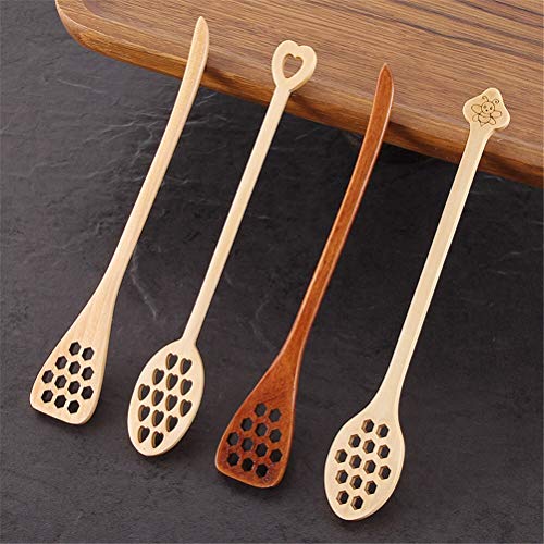 chenran Accesorios Bionic Madera Natural Cuchara De Miel Cuchara De Mezcla Cuchara Saludable Manija Larga Cocina Barra De Mezcla Cuchara Regalo (Color : A)