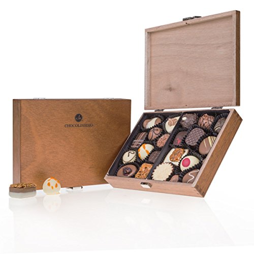 ChocoClassic - 20 exclusivos Surtido De Pralinés | bombones Praliné | regalo en caja de madera | sabores | Chocolate | Cumpleaños | Adultos | Mujer | Hombres | Dia de la madre | Dulces | navideños