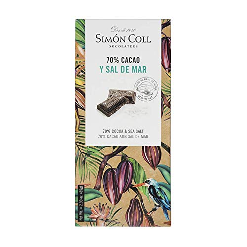 Chocolates Simón Coll Chocolate 70% Cacao con Sal- 10 Unidades x 85g