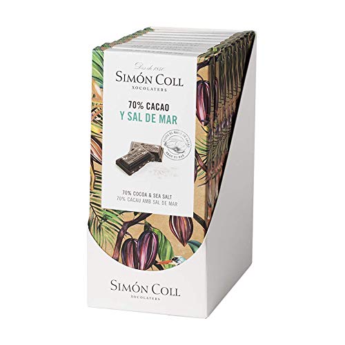 Chocolates Simón Coll Chocolate 70% Cacao con Sal- 10 Unidades x 85g