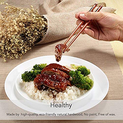 Chopsticks - Palillos de madera reutilizables estilo chino con soporte y bolsa de transporte, set de regalo chino de Zomchain (2 pares)