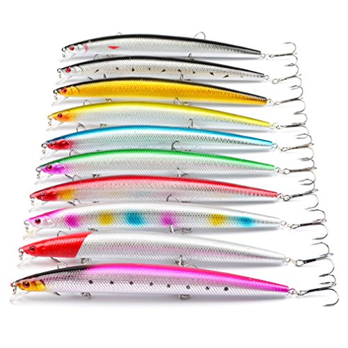 CHSEEO 10PCS Cebo de Pesca Señuelos de Pesca con Ganchos Cebos Artificial Swimbait Manivela Cebo Cucharillas Pesca Accesorios Aparejos De Pesca para la Pesca #5