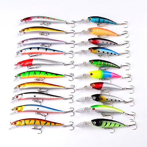 CHSEEO 20PCS Cebo de Pesca Señuelos de Pesca con Ganchos Cebos Artificial Swimbait Manivela Cebo Cucharillas Pesca Accesorios Aparejos De Pesca para la Pesca #3