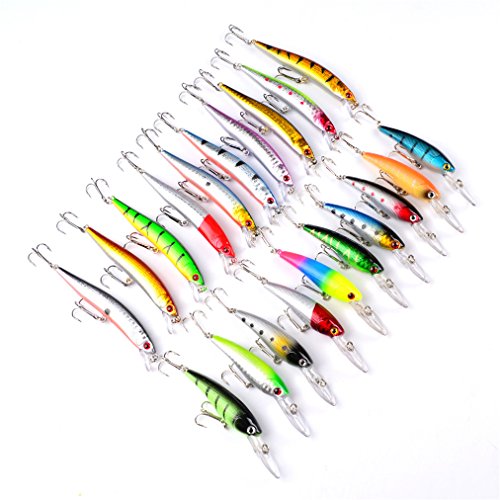 CHSEEO 20PCS Cebo de Pesca Señuelos de Pesca con Ganchos Cebos Artificial Swimbait Manivela Cebo Cucharillas Pesca Accesorios Aparejos De Pesca para la Pesca #3