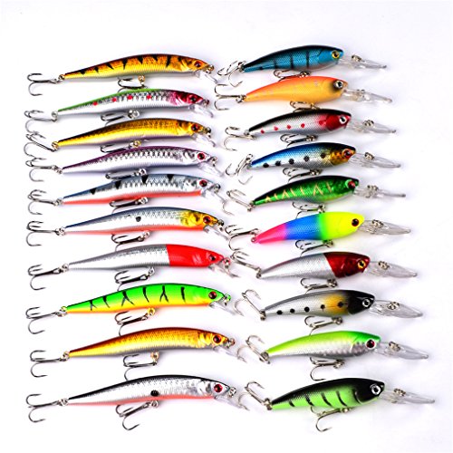 CHSEEO 20PCS Cebo de Pesca Señuelos de Pesca con Ganchos Cebos Artificial Swimbait Manivela Cebo Cucharillas Pesca Accesorios Aparejos De Pesca para la Pesca #3