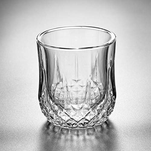 ChuckSss Vasos de Whisky, Vasos de Whisky de Doble Pared, Vidrio Súper Transparente sin Plomo, Jarra de Cristal Whisky, Cóctel, Bourbon, Escocés. Juego de 2, 250 ml