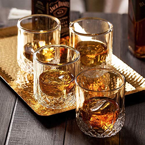 ChuckSss Vasos de Whisky, Vasos de Whisky de Doble Pared, Vidrio Súper Transparente sin Plomo, Jarra de Cristal Whisky, Cóctel, Bourbon, Escocés. Juego de 2, 250 ml