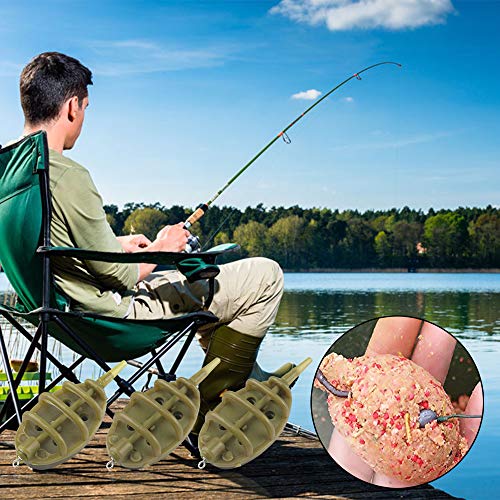 chudian 10pcs Alimentador de Metodo de Pesca con Molde de Liberación Rápida Juego de 15/20/25/30/35/40/50/60 g Plomada Plomo Sostenedor Senuelos de Plomo Accesorios de Pesca Comederos