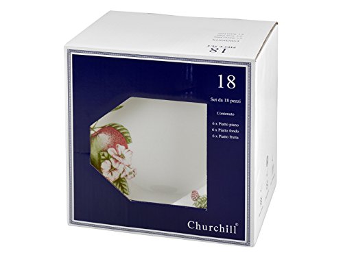 Churchill Vict - Vajilla de 18 piezas Etw Decoro Victorian Orchard para decoración de mesa, E.T.W, blanco marfil