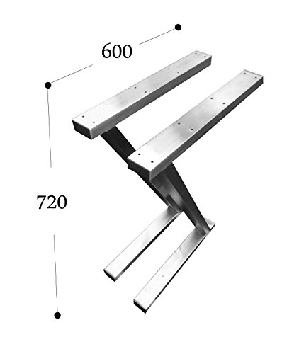 CHYRKA Z- Estructura para tableros de Mesa Diseño pie de Mesa Acero Inoxidable 201 60x30 Comedor Mesa Estructura Pata (720x600 mm - 1 par)