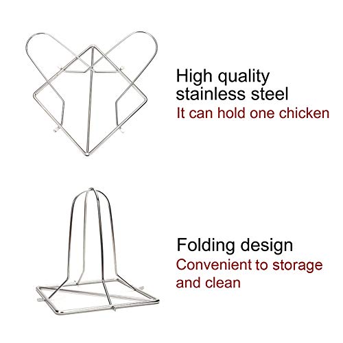 Ciaopangor - Soporte vertical para asar de pollo (acero inoxidable, plegable)