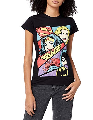 CID DC Originals-Heroine Pop Art Camiseta, Negro (Negro), XL para Mujer