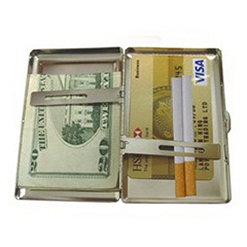 Cigarette Box Case, New York Empire City Building CP ID de Acero Inoxidable para Cigarrillos o Estuche de Cigarrillos