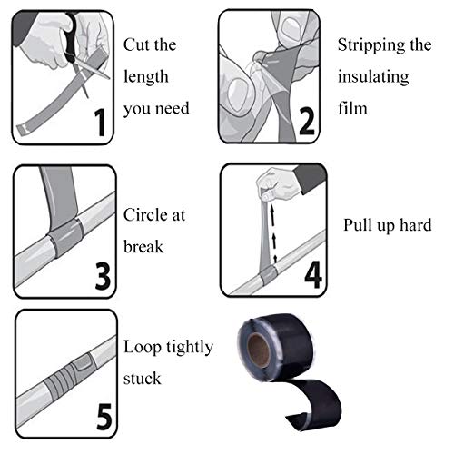 Cinta de Silicona,Mengger Cinta de Reparación Goma Autoadhesivo de Fusión Termoretractil Adhesiva al Agua Para Aislamiento Impermeabilización Protección y Empalmes Eléctricos 2 Rollo