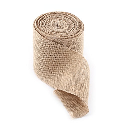 Cinta de Yute Cintas de Tela de Arpillera Rollo de Cinta Rústica de Yute Natural para Decoración de Hogar(10cm)