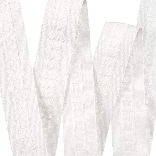 Cinta superior para cortina fruncida (25 mm, 10 metros, extraíble), lápiz blanco