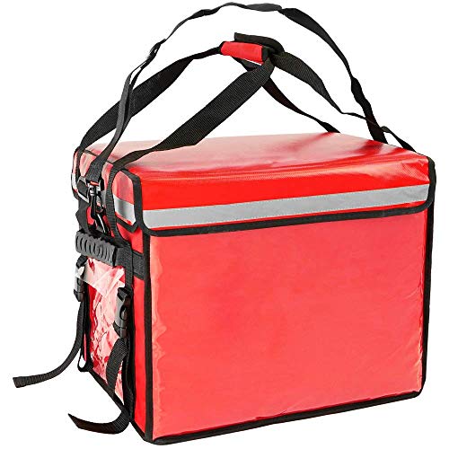 CityBAG - Bolsa isotérmica para Entrega de Pedidos de Comida en Moto y Bicicleta roja 44 x 34 x 39 cm.