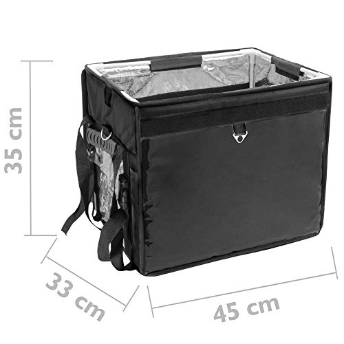 CityBAG - Mochila isotérmica Negra 45x33x35 cm para Entrega de Pedidos de Comida en Moto y Bicicleta