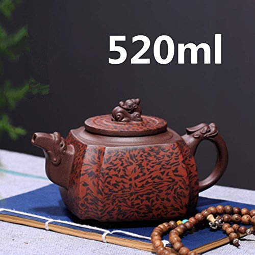 Cjcaijun Tetera de Arena Cerámica China Tetera de Barro Olla de té Yixing púrpura de Arena de Arcilla Hecha a Mano Ollas Gongfu Juego de té 520ml