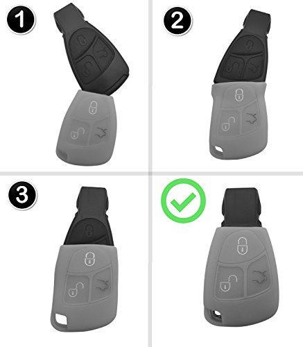 CK+ - Carcasa para llave de coche Mercedes, con 3 botones, sin llave, de silicona, para categoría A-B-C-E-G-V-S-R, AMG, CLA, CLS rosa