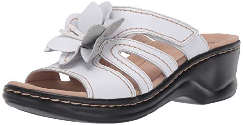 Clarks Lexi Opal, Sandalia para Mujer, Piel Blanca, 44.5 EU