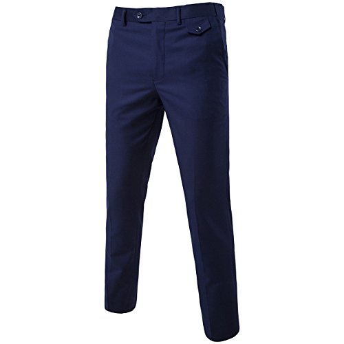 Cloudstyle Traje Suit Hombre 3 Piezas Chaqueta Chaleco pantalon Traje al Estilo Occidental, Azul, XL