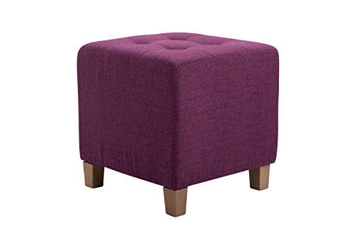 CLP Taburete Bajo Pharao Tapizado En Tela I Puff con Altura De Asiento 46cm I Taburete Reposapiés Acolchado I Taburete Bajo De Salón I Color: Lila